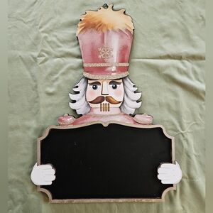 NEW Pink Nutcracker Ashland Christmas Chalk‎ Board Sign Wall Tabletop Decor Xmas